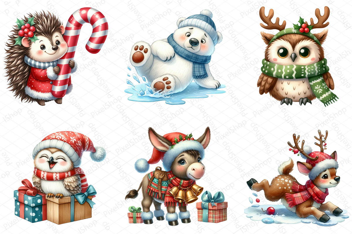 Funny Christmas Animals, an Illustration by DreamPrint404 (Photo 4 of 5)