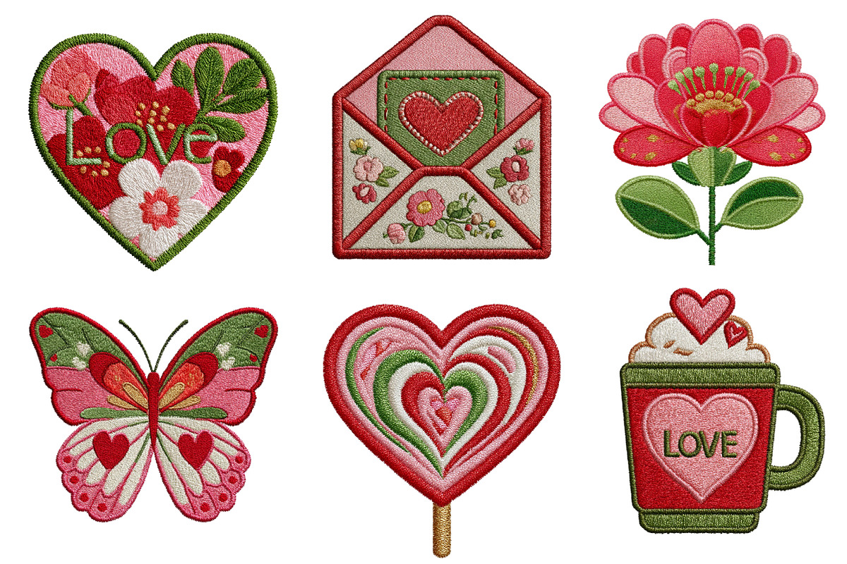 Valentine's Embroidery Clipart, an Illustration by Dream Creation (Photo 5 of 7)