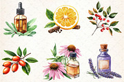 Watercolor Natural Remedies Clipart, an Illustration by Libby Wishes (Thumbnail 7 of 7)