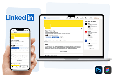 Linkedin Branding Kit | PSD | Figma, a Social Media Template by Vitor Heinzen