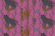 Wolf, Pheasant, Dragonfly, a Pattern Graphic by NayaChu (Thumbnail 3 of 9)