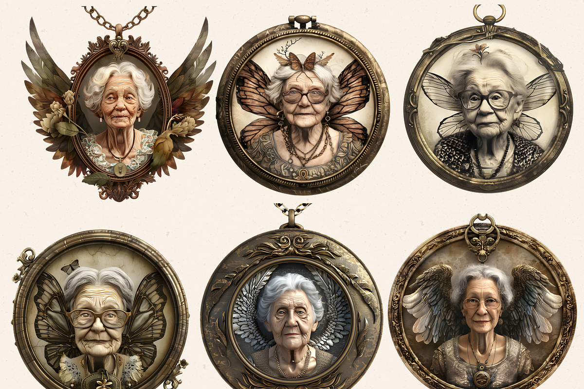 GRANDMA ANGELS AND FAIRIES CLIPART, a Person Illustration by Daring Digies (Photo 3 of 8)