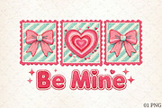 Be Mine Coquette Bow Valentine PNG, an Illustration by Libby Wishes (Thumbnail 1 of 6)
