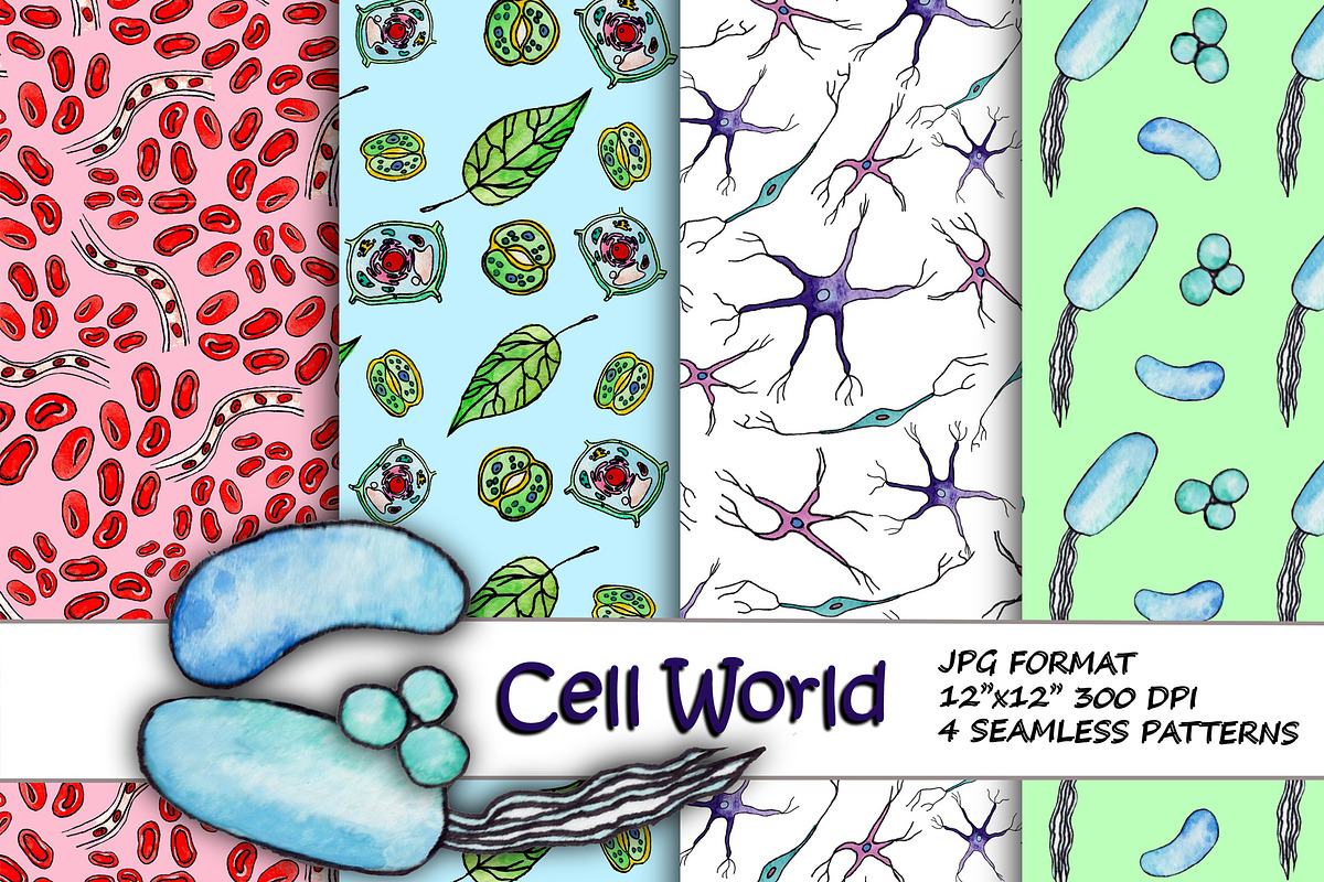 Cell World - Seamless Patterns, a Pattern Graphic by dariakorsunart (Photo 1 of 4)