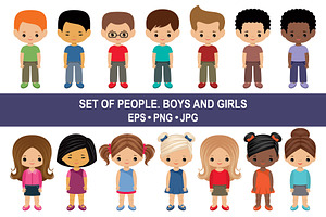 Little girls and boys