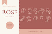 ROSE LINE ART SET, an Object Illustration by OREHOVKA (Thumbnail 1 of 4)