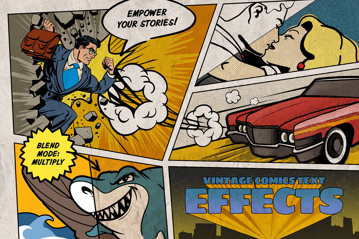Marvelous Vintage Comics Bundle, a Brushes & More by pixelbuddha.net (Photo 13 of 13)