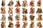 Watercolor Christmas Teddy Bear, a Seasonal Illustration by Black Bird Studio (Thumbnail 2 of 7)