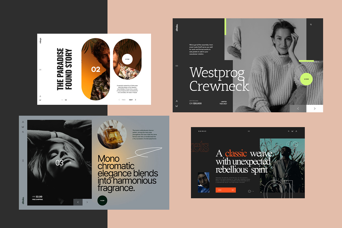 Bajhu - 15 Figma Fashion Web Headers, an UI Kit Template by neuwebz (Photo 5 of 6)