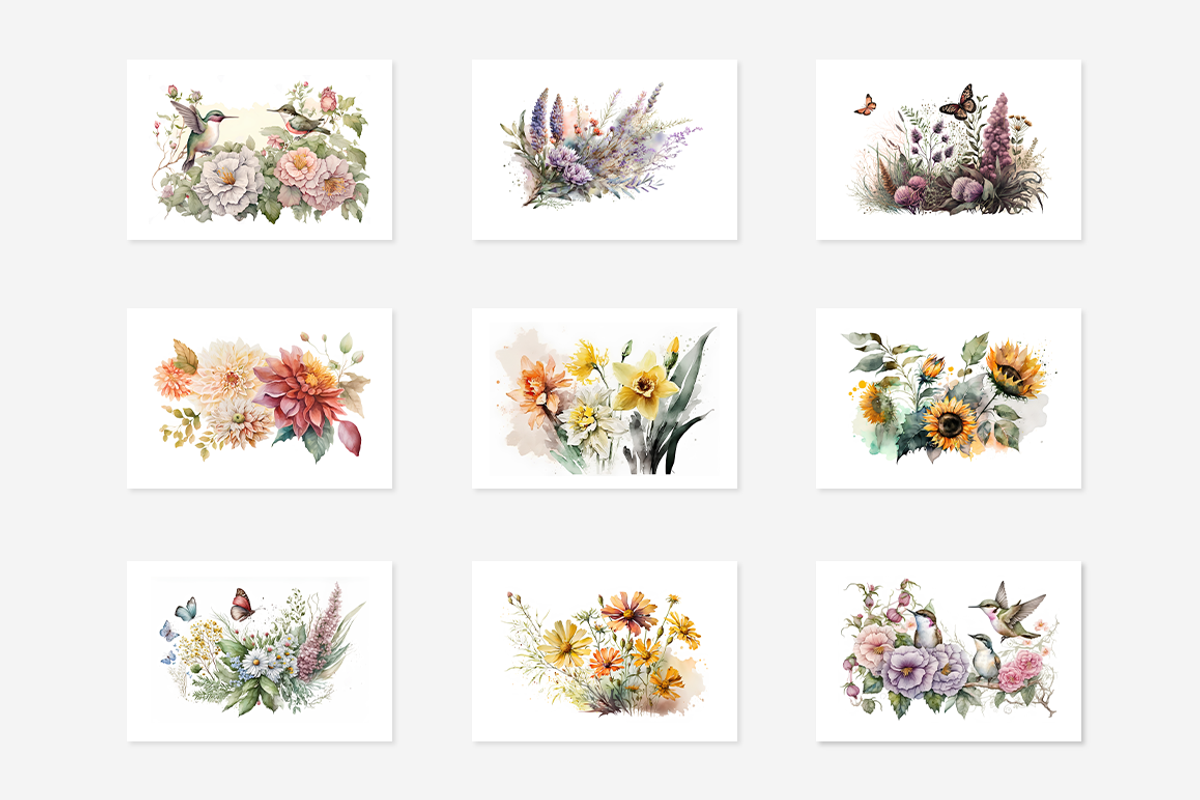 Summer Floral Watercolor Collection, a Seasonal Illustration by artsy-fartsy (Photo 3 of 7)