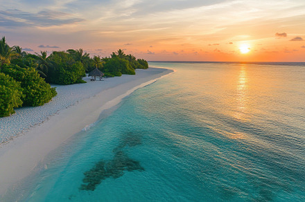 Stunning aerial view of a tropical b, a Photo by Iftikhar Alam