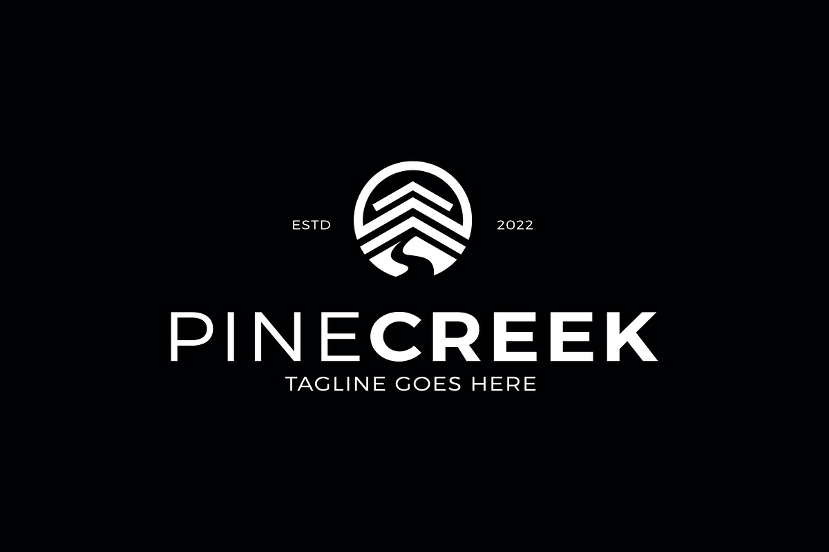 Pine Creek Logo, a Branding & Logo Template by juliawan