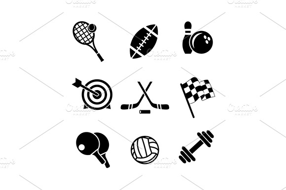 Black And White Sporting Icons