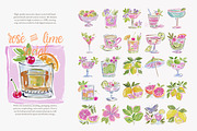 cocktail watercolor clipart set, a Decorative Illustration by Patishop Art (Thumbnail 5 of 10)