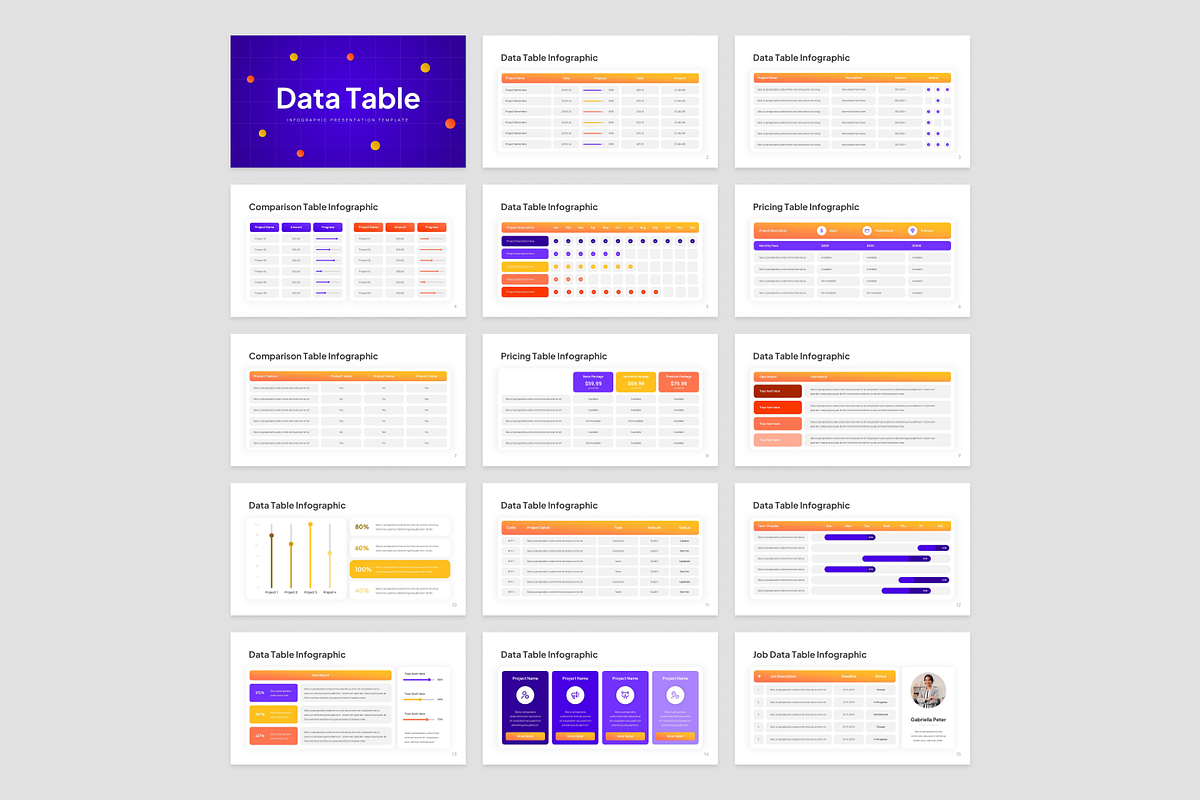 Data Table Presentation, a Presentation Template by Annora Studio (Photo 3 of 7)