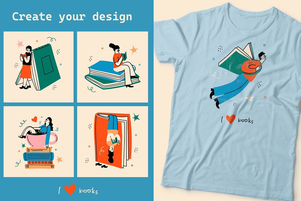 Love Books bundle, an Object Illustration by Virinaflora (Photo 7 of 8)
