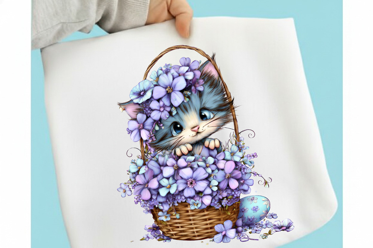 Whimsical Easter Cats Clipart, an Illustration by designcity5 (Photo 3 of 5)