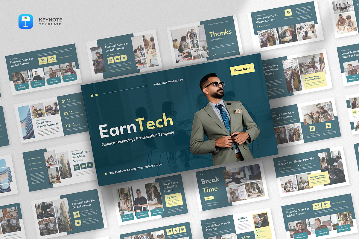 Fintech Keynote Template, a Presentation Template by fluffstudio (Photo 1 of 4)