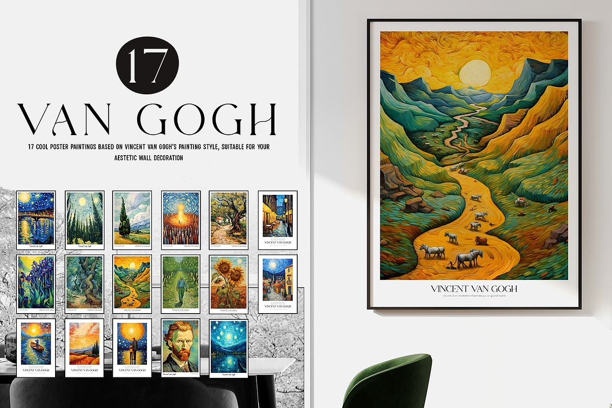 Art Poster Inspired by Van Gogh, a Decorative Illustration by Vibrand Studio (Photo 3 of 12)