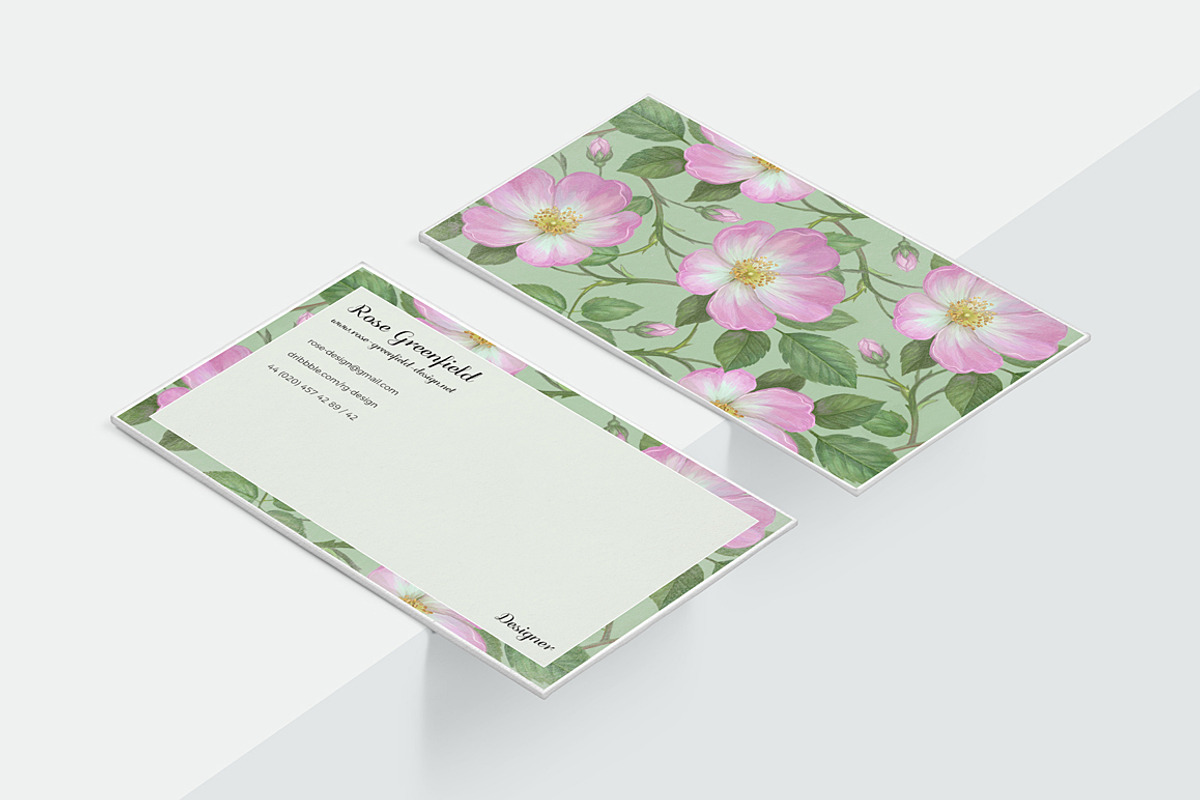 Pink Wild Rose PSD Business Card, a Business Card Template by Digital Space (Photo 5 of 6)