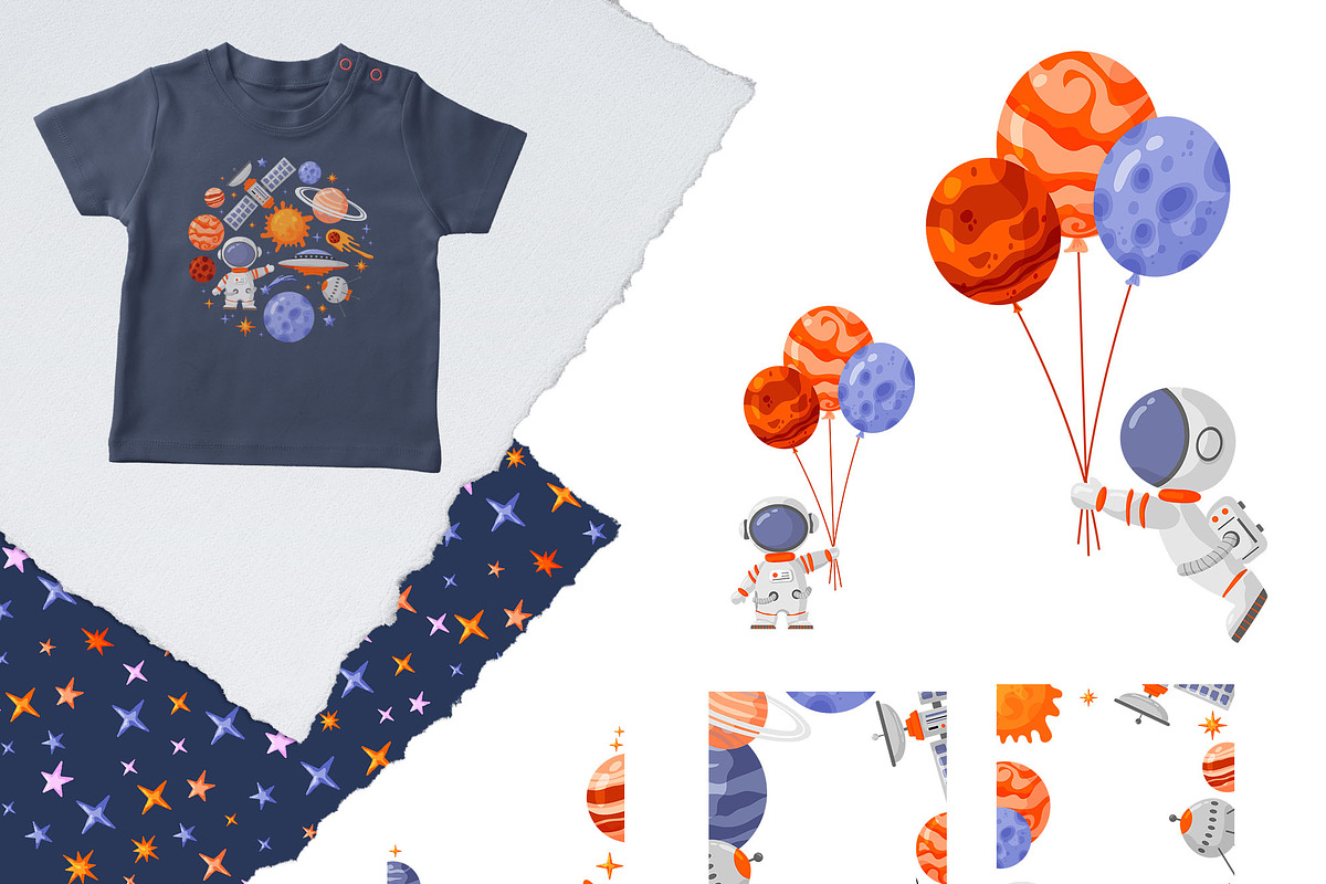 Astronaut Kids Clipart, a Decorative Illustration by Nebbia (Photo 3 of 7)
