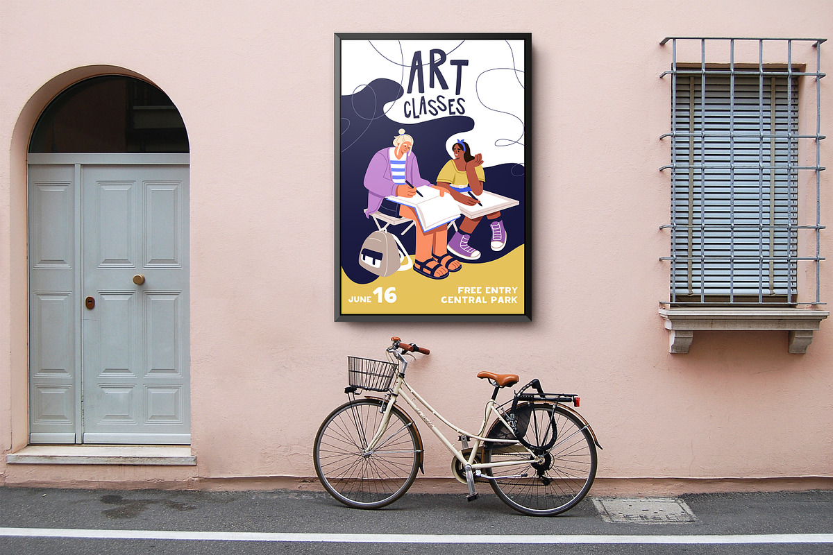 Art classes, promo poster desing set, a Background Graphic by PaperTrident (Photo 4 of 5)