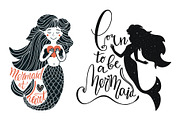 Vector mermaid 11 prints set, an Animal Illustration by JULYMILKS (Thumbnail 2 of 7)