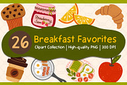 Breakfast Favorites Clipart Set, an Object Graphic by Drafts n Doodles (Thumbnail 1 of 3)