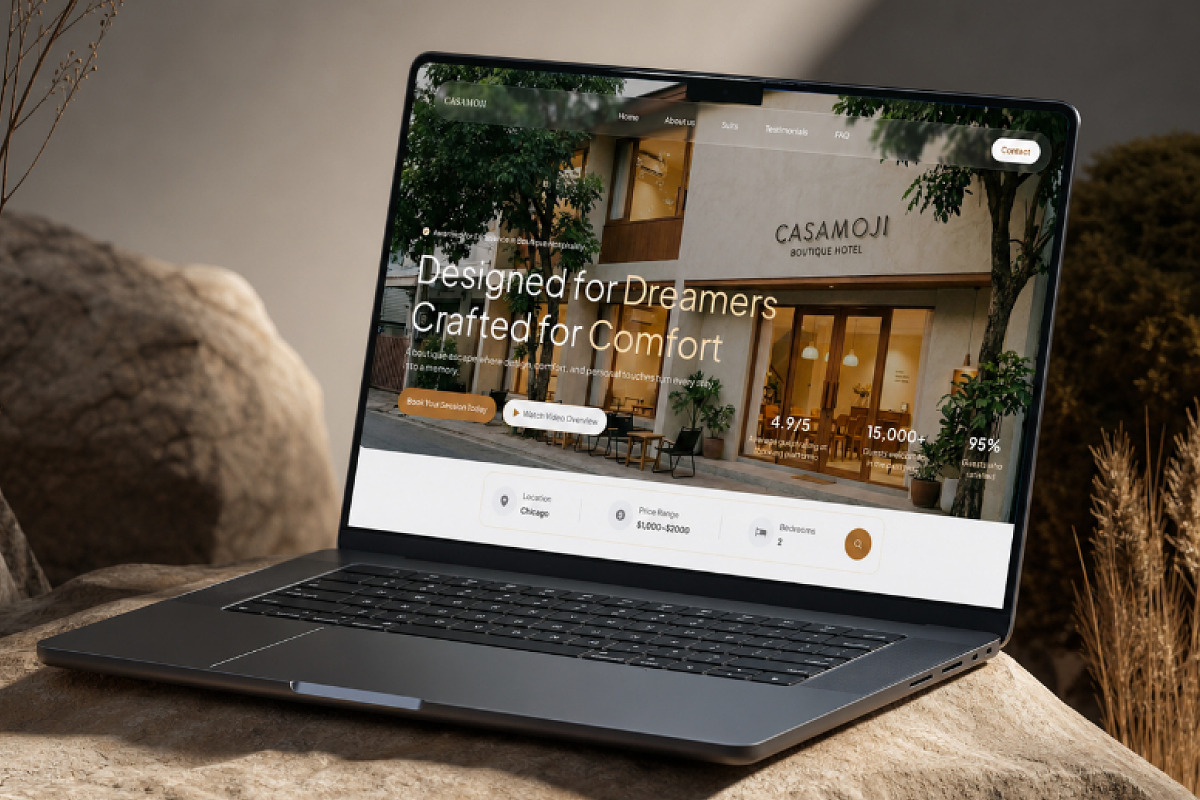 Casamoji - Boutique Hotel Website, a Landing Page Template by Font Kingdom (Photo 2 of 5)