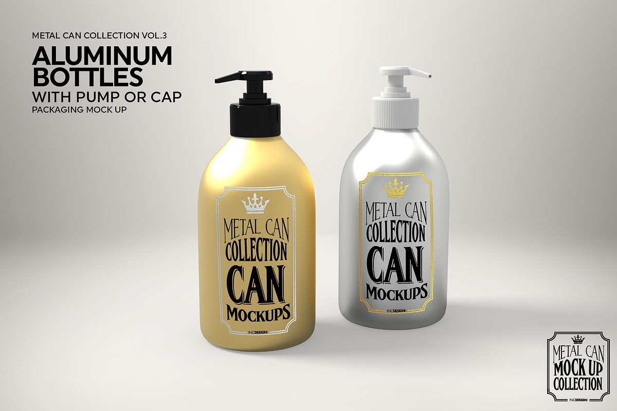 Aluminum Bottles Pump Cap Mockup, a Pens & Pencil Mockup by INCDesign (Photo 7 of 7)
