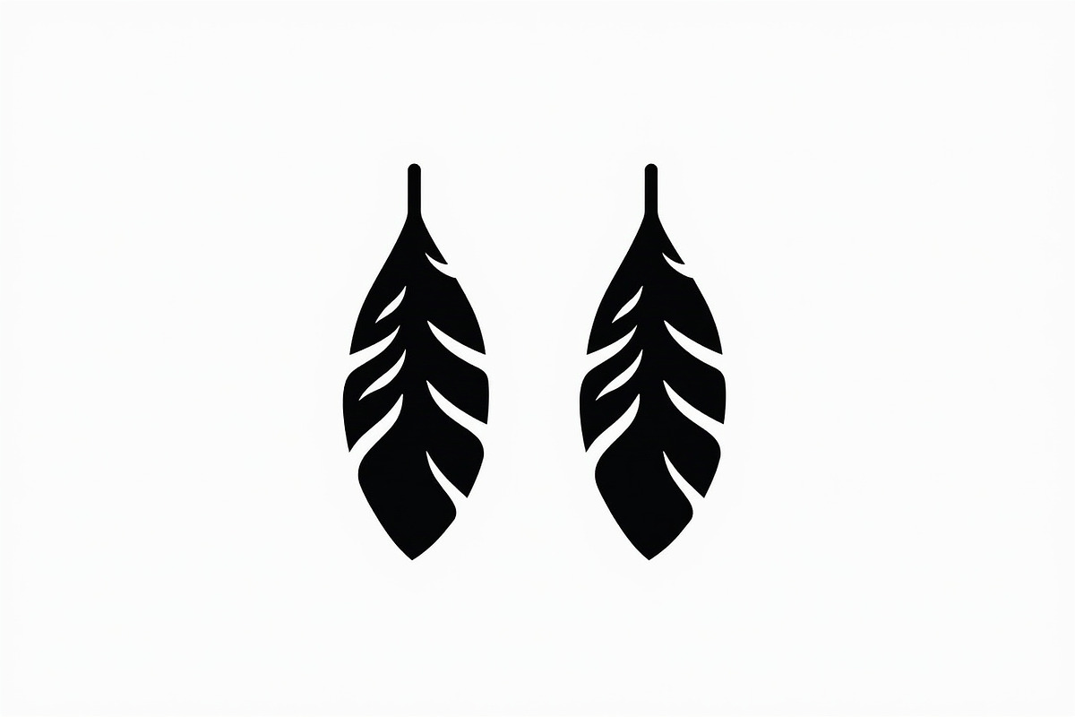 Leaf Earring Silhouette Bundle, an Object Graphic by abu67222 (Photo 4 of 11)