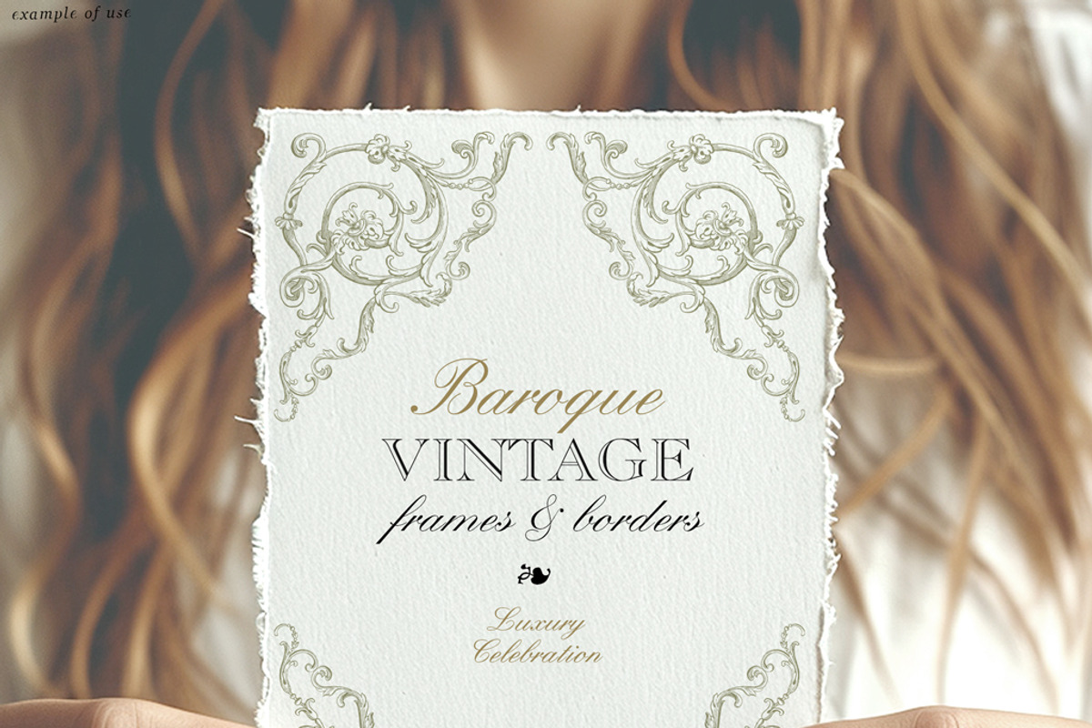Wedding clip art blue baroque frames, a Decorative Illustration by GrafikBoutique (Photo 8 of 11)