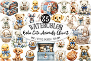 Boho Cute Animals Clipart, a Seasonal Illustration by Designking (Thumbnail 1 of 5)