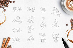 Coffee One Line Symbols