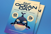 Blue World Ocean Day Flyer Set, a Card Template by graphicook (Thumbnail 2 of 3)