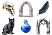 Watercolor Gothic Clipart, an Illustration by CitraGraphics (Thumbnail 4 of 5)