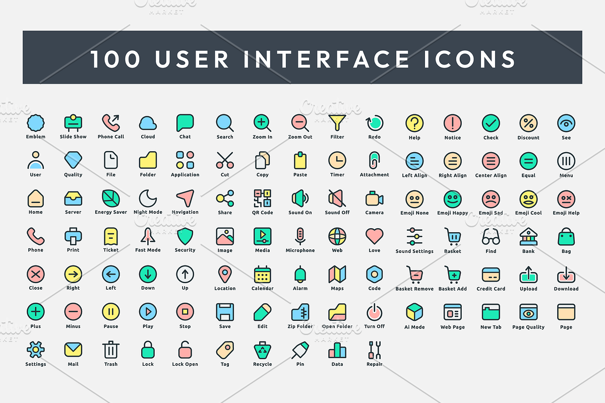 3 Version - 100 User Interface Icons, an Icon by Design_Planet (Photo 11 of 12)
