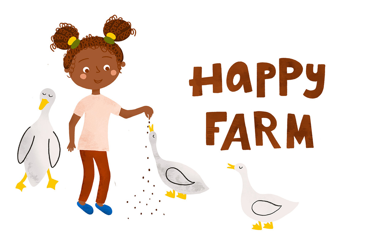 Children on the farm Rural landscape, a Person Illustration by Tani Kuzminka (Photo 5 of 5)