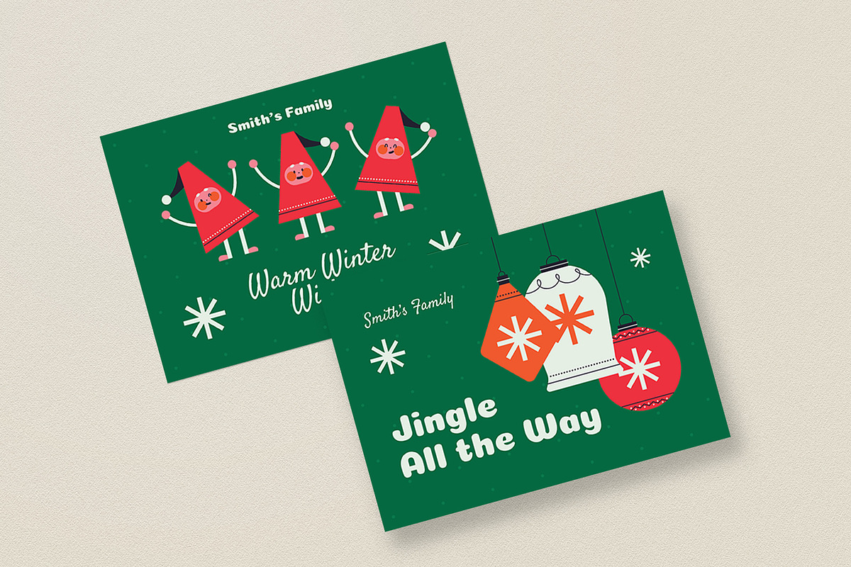 Holiday Retro Christmas Card, a Card Template by Guuver (Photo 3 of 3)