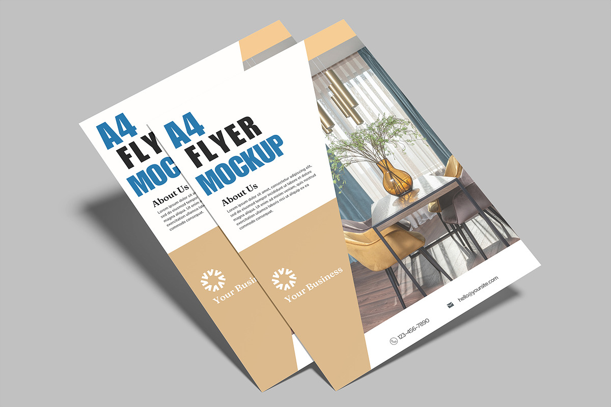 A4 Flyer Mockup, a Flyer Template by lamorastudio (Photo 11 of 11)
