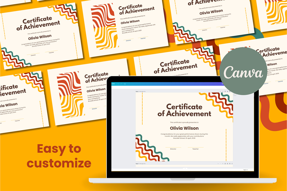 Certificate Canva Templates, a Design Template by TemplateCastleStore (Photo 2 of 4)