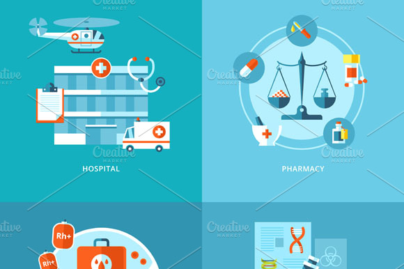 Flat Medical Icons Concepts