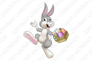Easter Bunny Cartoon Rabbit With, an Illustration by Christos Georghiou