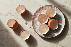 Broken brown eggshells, a Food & Drink Photo by professorinc