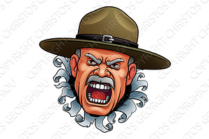 Drill Instructor Sergeant Bootcamp, a Person Illustration by Christos Georghiou