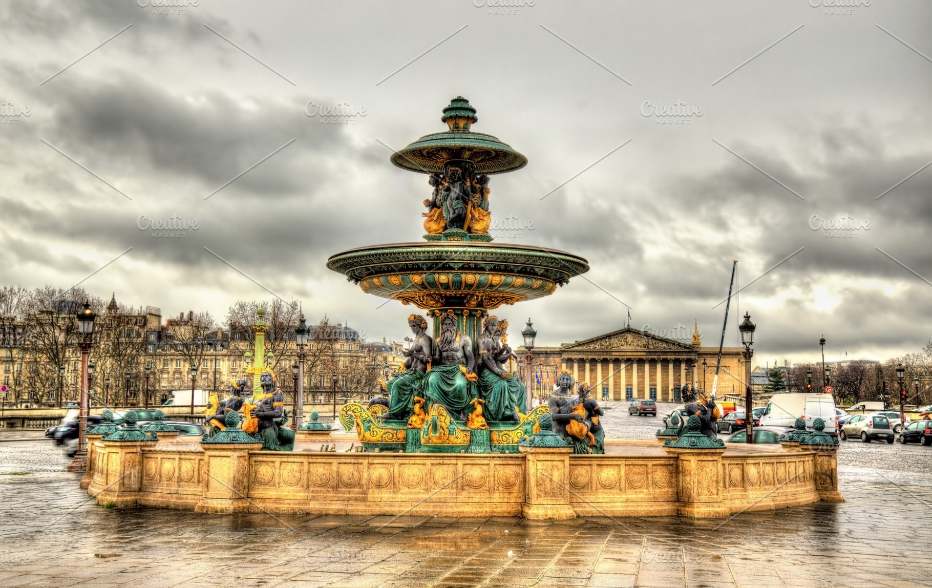 Fontaine des Mers on the Place de la, an Architecture Photo by Leonid Andronov