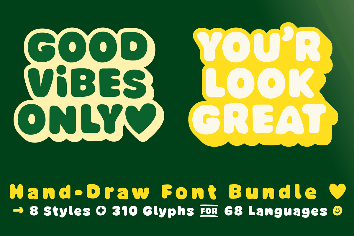 FONT Avocado 100% Handmade Bundle 9, a Sans Serif Font by Typo Graphic Design (Photo 1 of 9)