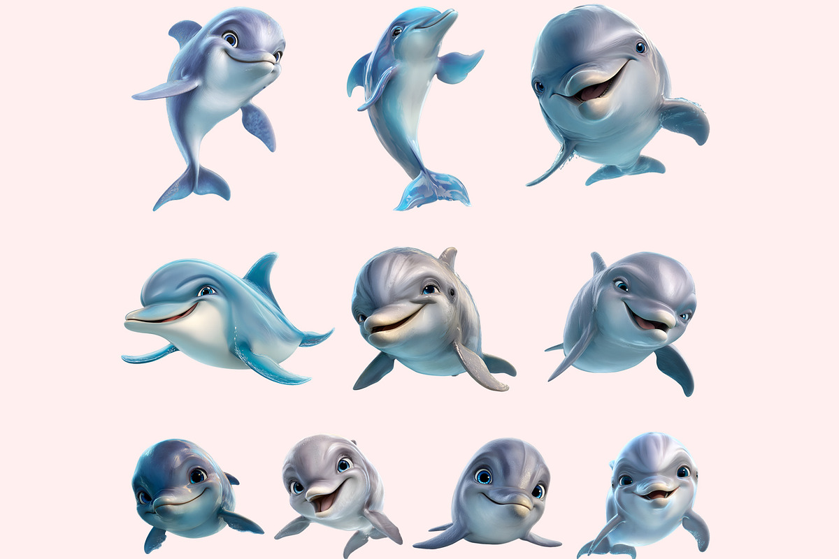 Dolphin PNG Clipart Bundle, a Graphic by M9 Design (Photo 7 of 9)