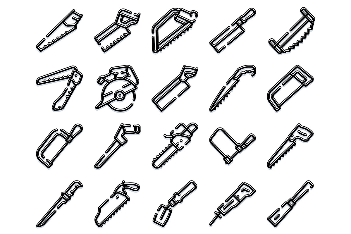 Hand saws and woodworking tools icon, an Object Graphic by pikepicture (Photo 2 of 3)