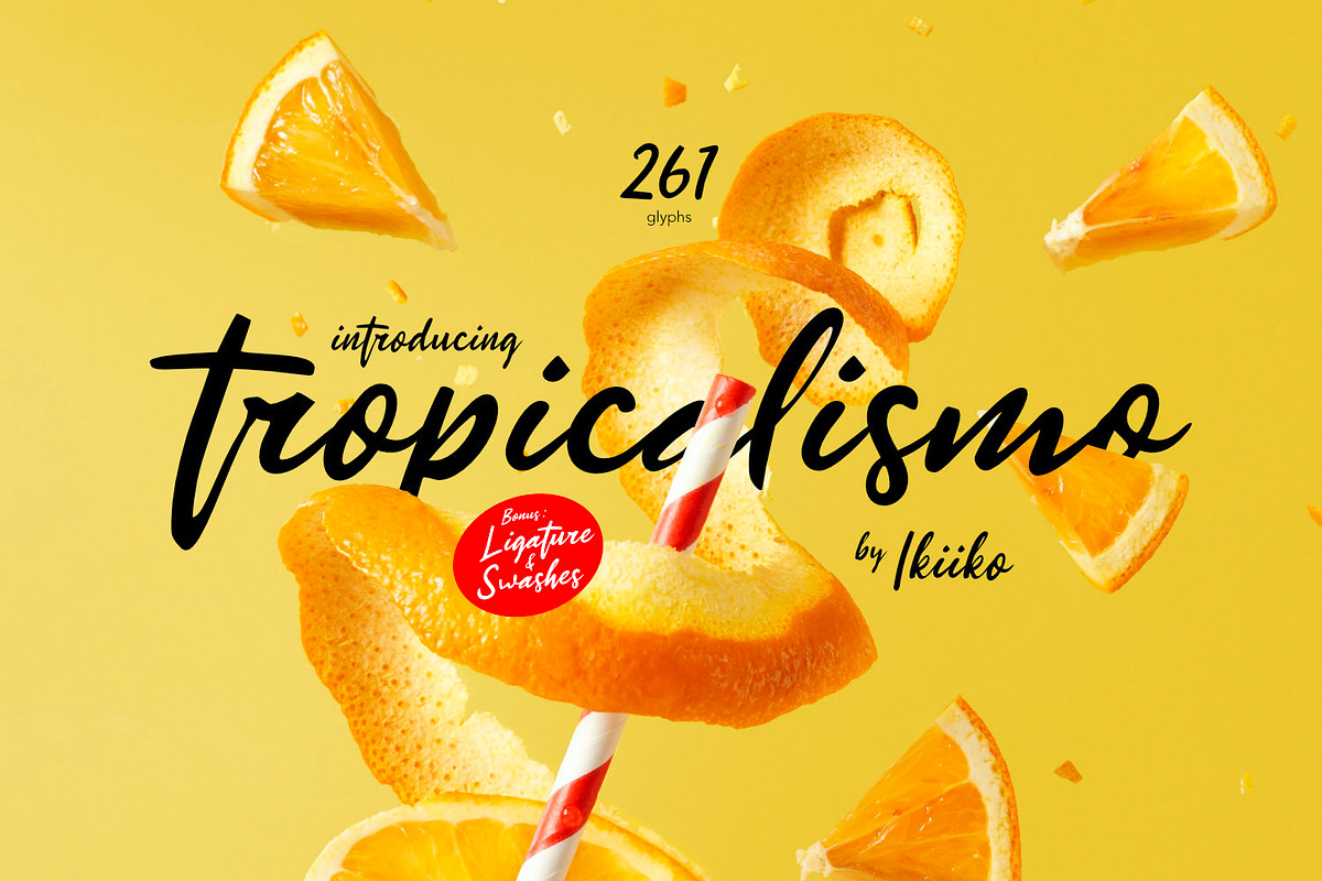 Tropicalismo Typeface, a Script Font by ikiiko (Photo 1 of 6)